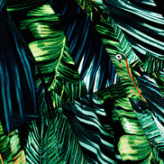 Mini robe large a imprimé feuilles vertes